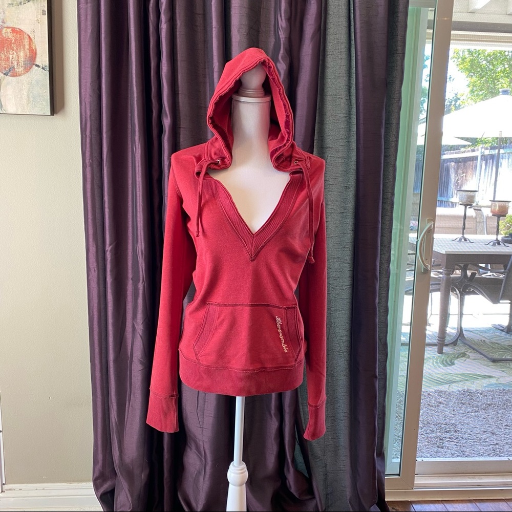 Abercrombie & Fitch Red Cut Out Sweatshirt